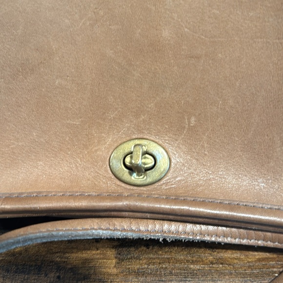 Coach Vintage Leather Compact Pouch bag brown leather turnlock - Picture 3 of 14
